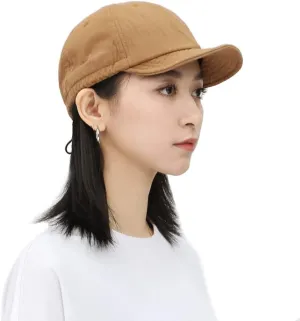 Croogo Soft Short Brim Baseball Cap Washed Cotton Dad Hats Casual Trucker Hat Fashion Flat Bill Hat Urban Street Umpire Caps