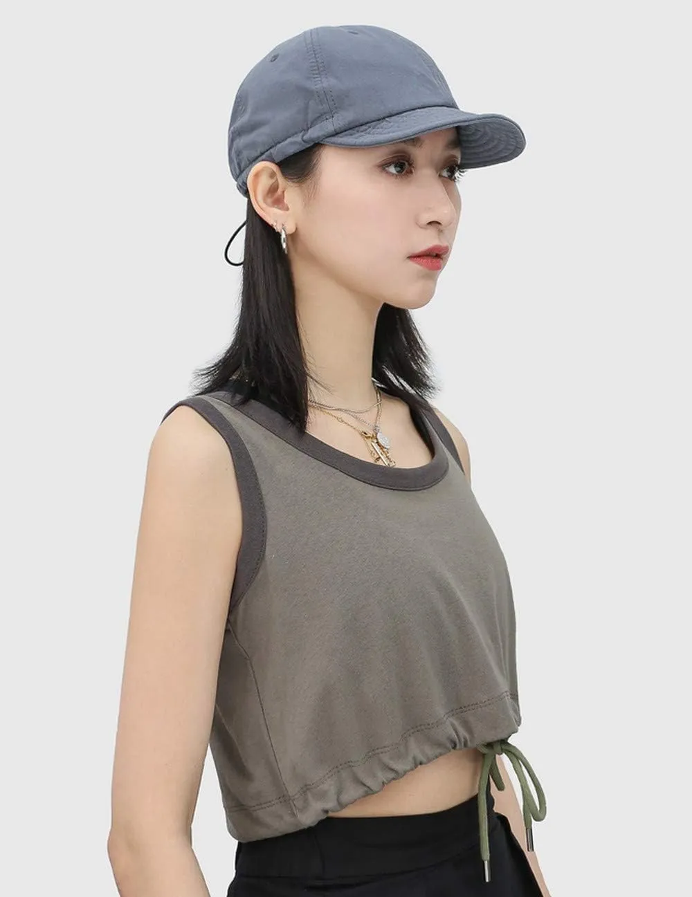 Croogo Soft Short Brim Baseball Cap Washed Cotton Dad Hats Casual Trucker Hat Fashion Flat Bill Hat Urban Street Umpire Caps