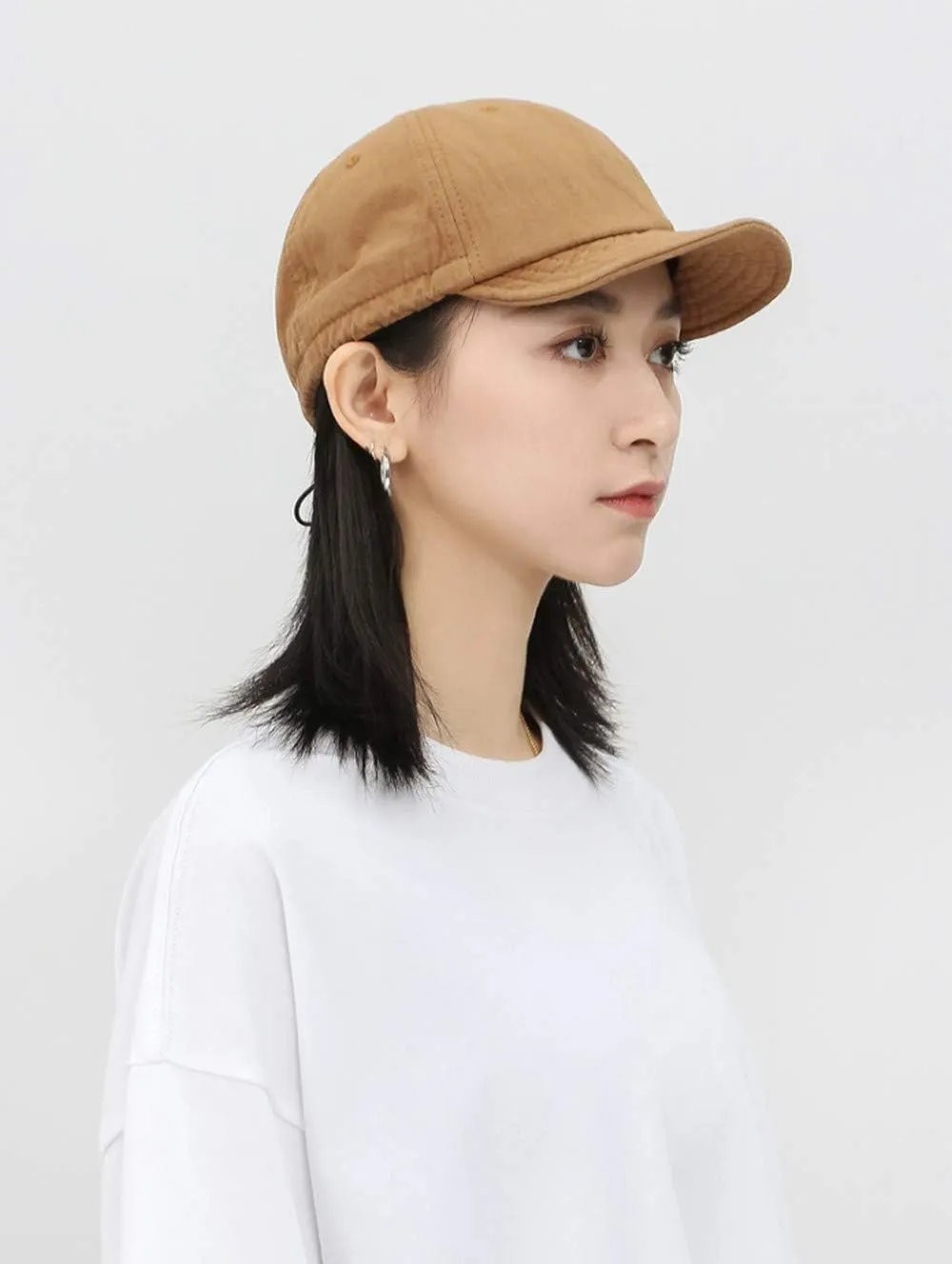 Croogo Soft Short Brim Baseball Cap Washed Cotton Dad Hats Casual Trucker Hat Fashion Flat Bill Hat Urban Street Umpire Caps