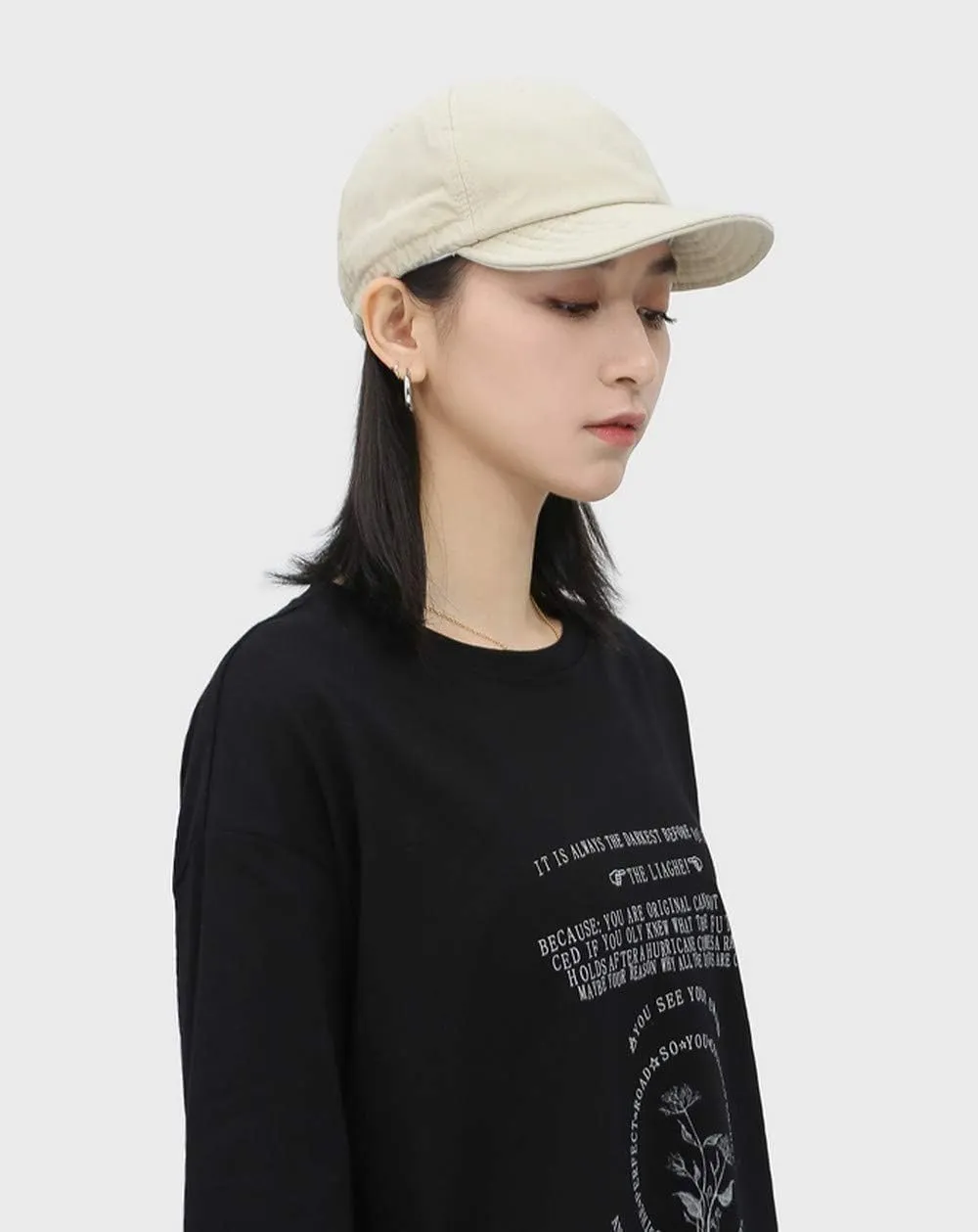 Croogo Soft Short Brim Baseball Cap Washed Cotton Dad Hats Casual Trucker Hat Fashion Flat Bill Hat Urban Street Umpire Caps