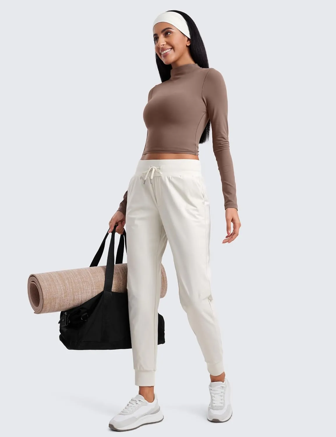CRZ YOGA All Day Comfy Joggers for Women Golf Work Casual Hiking Travel Pants with Pockets