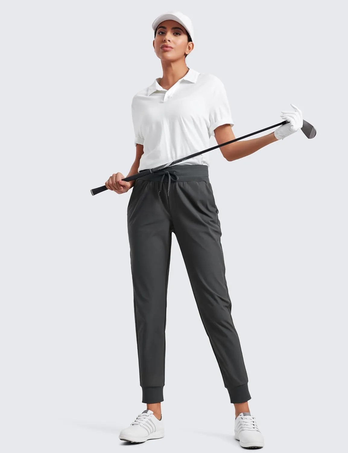 CRZ YOGA All Day Comfy Joggers for Women Golf Work Casual Hiking Travel Pants with Pockets
