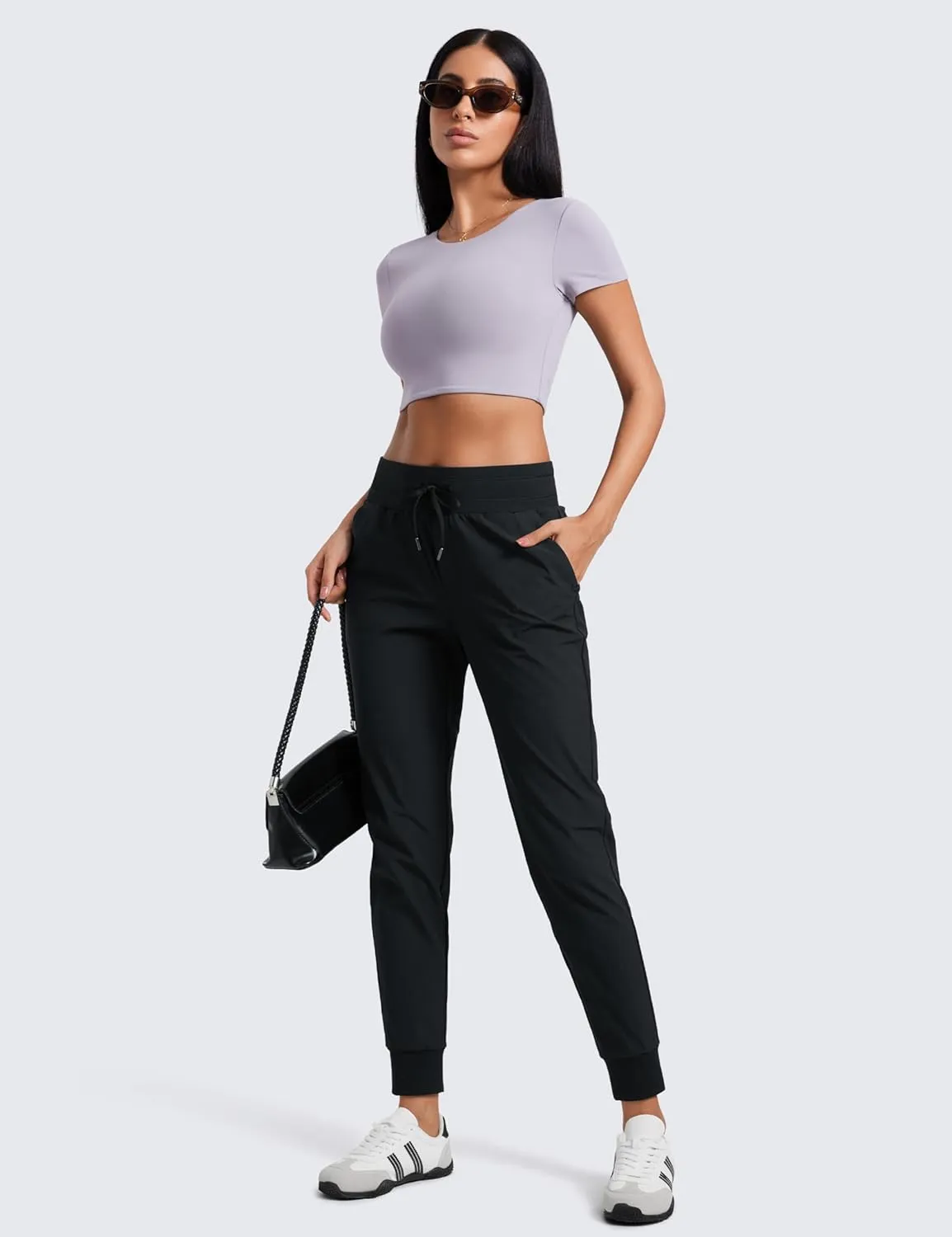 CRZ YOGA All Day Comfy Joggers for Women Golf Work Casual Hiking Travel Pants with Pockets