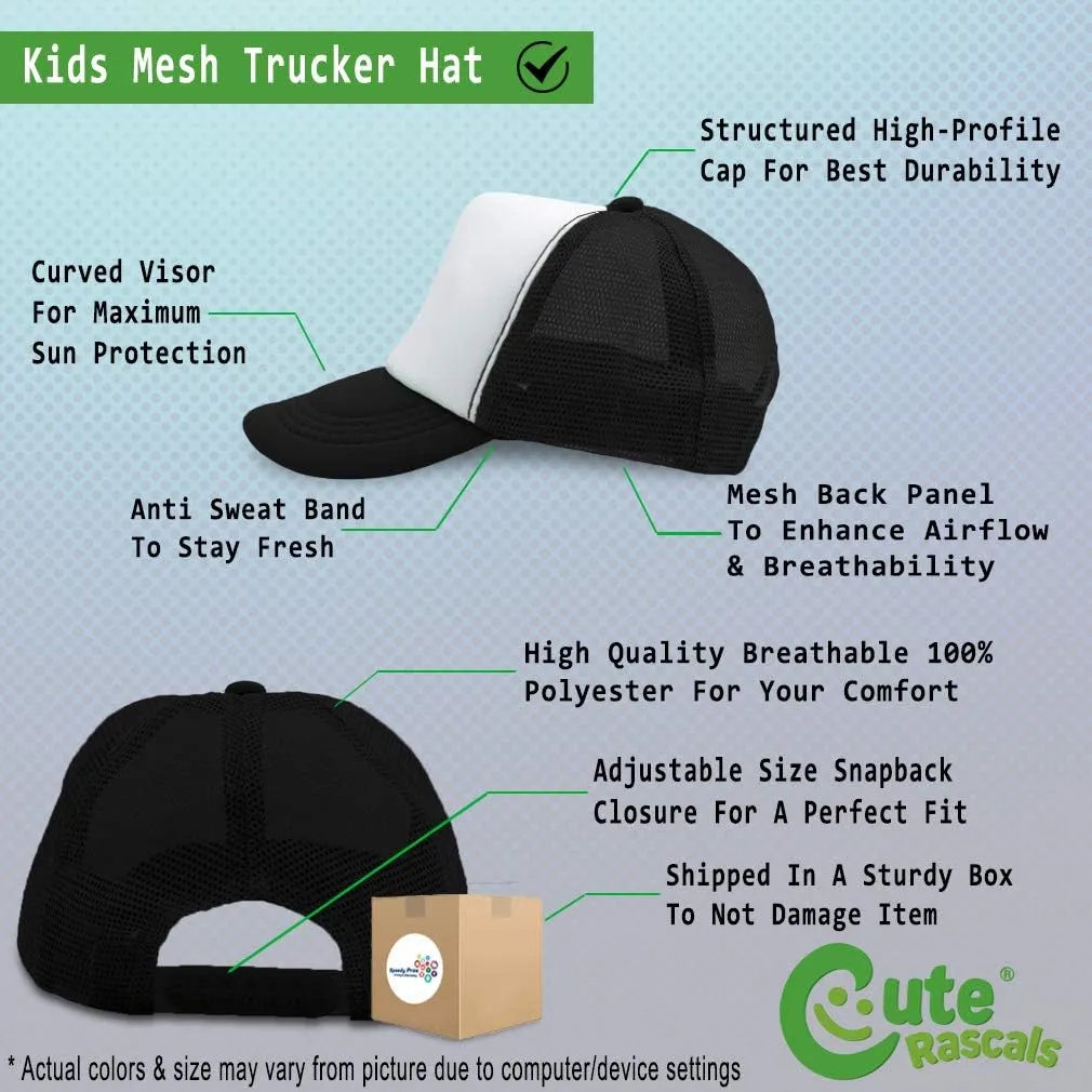 Custom Kids Trucker Hat Frog Sits Funny Polyester Boys Caps & Girls