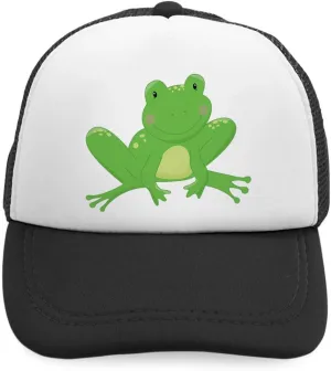 Custom Kids Trucker Hat Frog Sits Funny Polyester Boys Caps & Girls