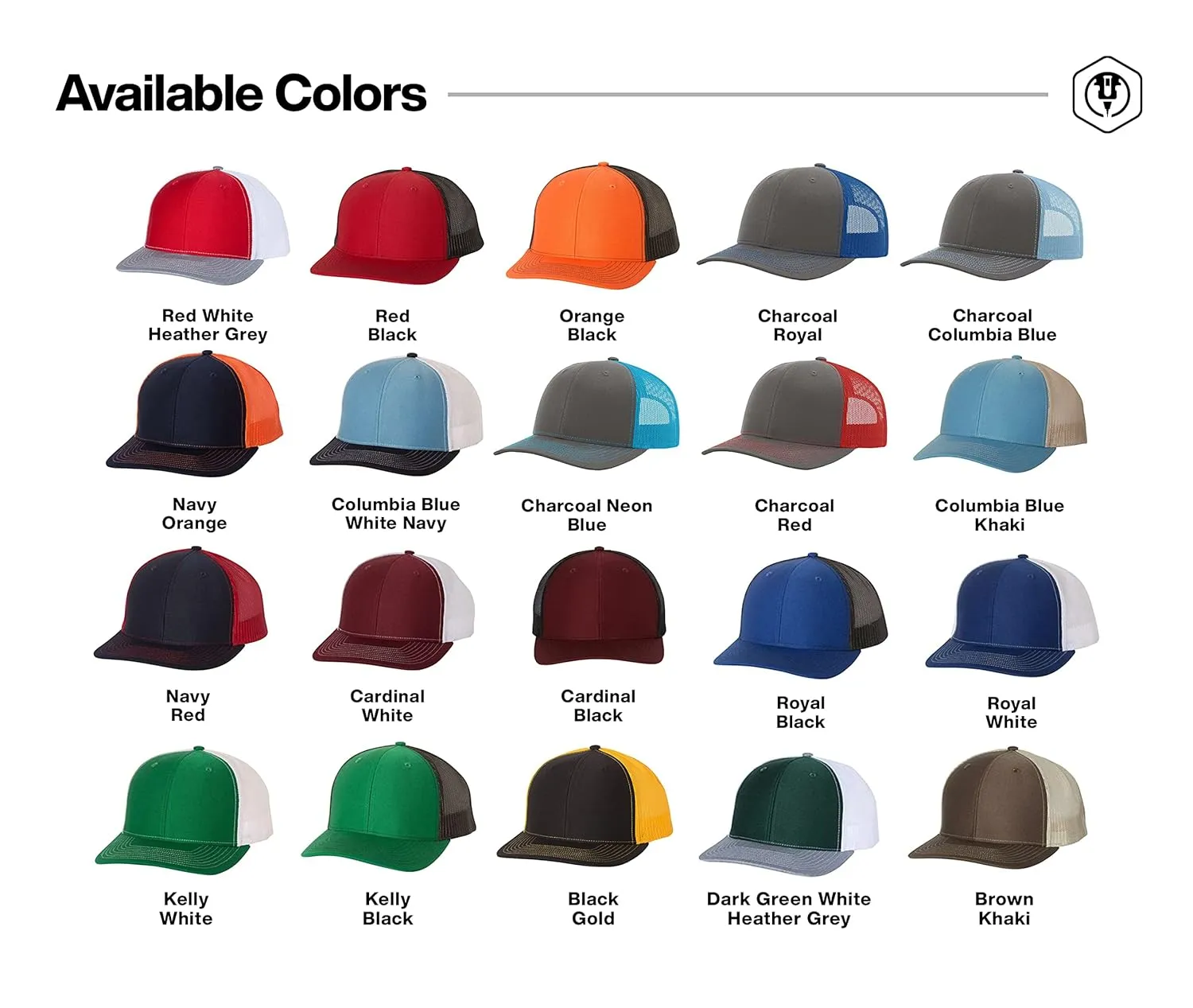 Custom Trucker Leather Patch Hat Laser Engraved Heather Grey Black