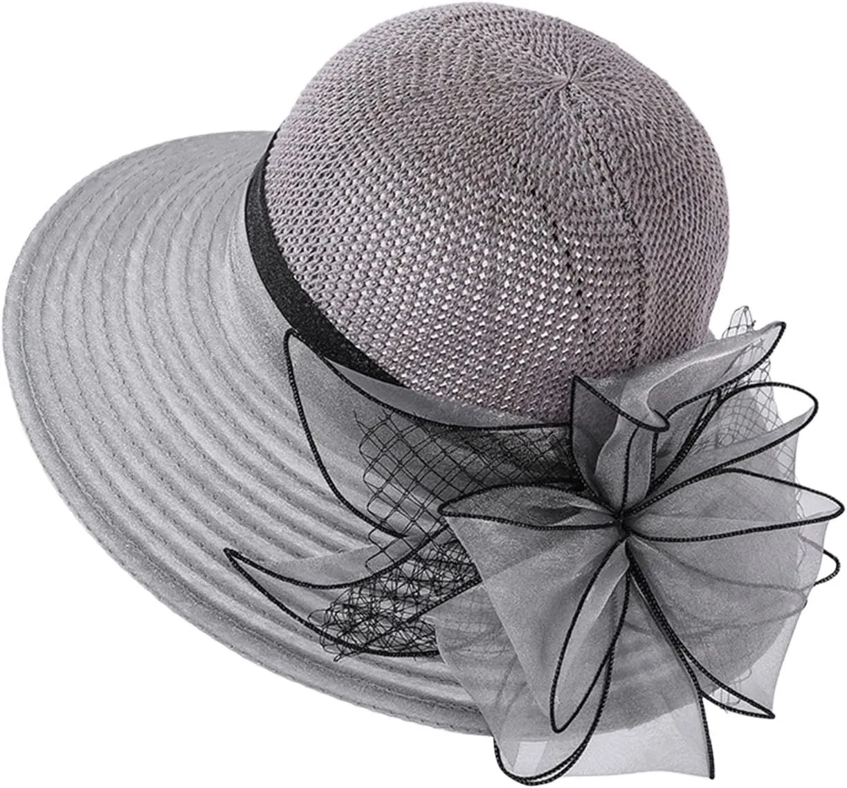 Derby Hat Church Dress for Women Tea Party Church Wedding Fascinator Hat Veil Wide Brim Bowler Hat Sun Hats