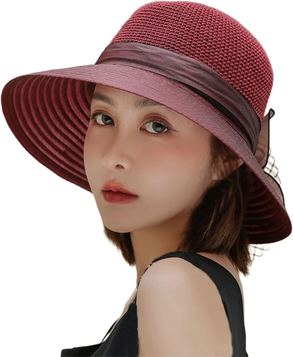 Derby Hat Church Dress for Women Tea Party Church Wedding Fascinator Hat Veil Wide Brim Bowler Hat Sun Hats