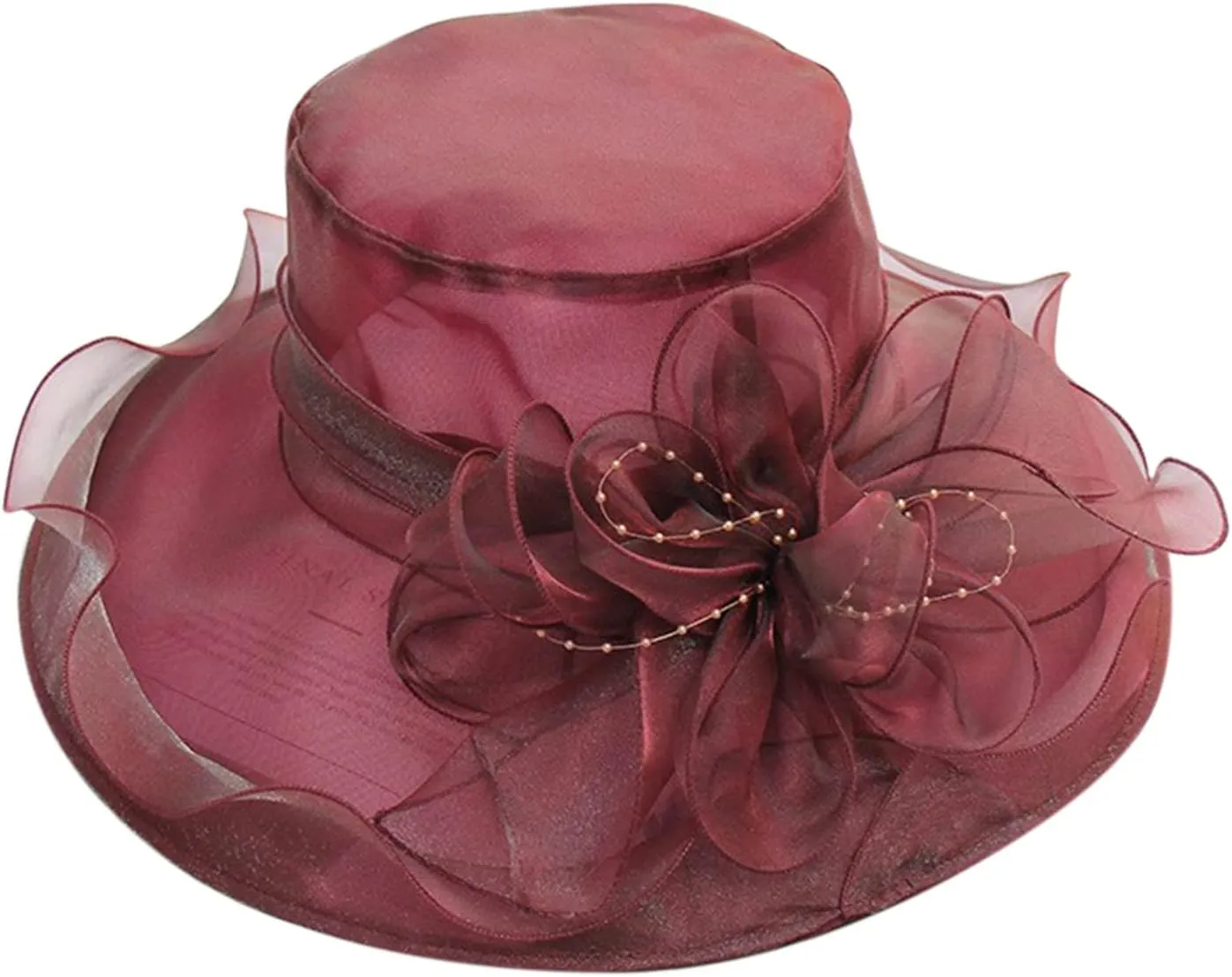 Derby Hats for Women 2025 Organza Church Fascinator Big Wide Brim Bridal Tea Party Flower Bowler Hat Dress Sun Cap