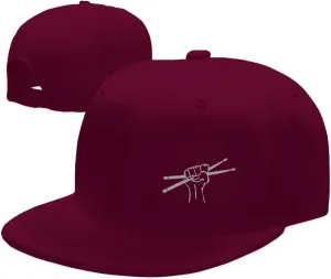 Drummer Drumsticks Snapback Hat Hip Hop Baseball Cap Adjustable Flat Bill Hat for Men