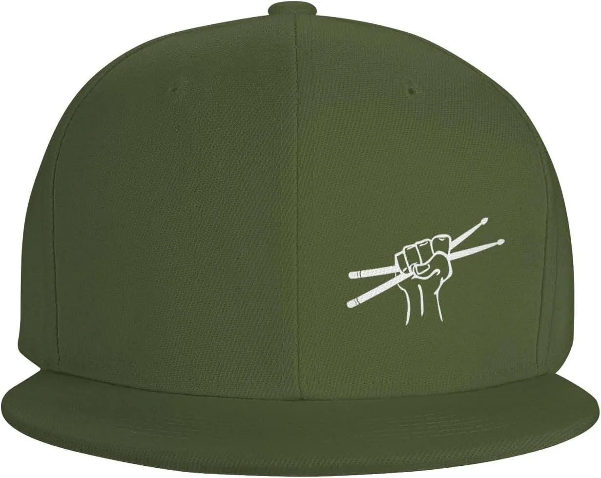 Drummer Drumsticks Snapback Hat Hip Hop Baseball Cap Adjustable Flat Bill Hat for Men