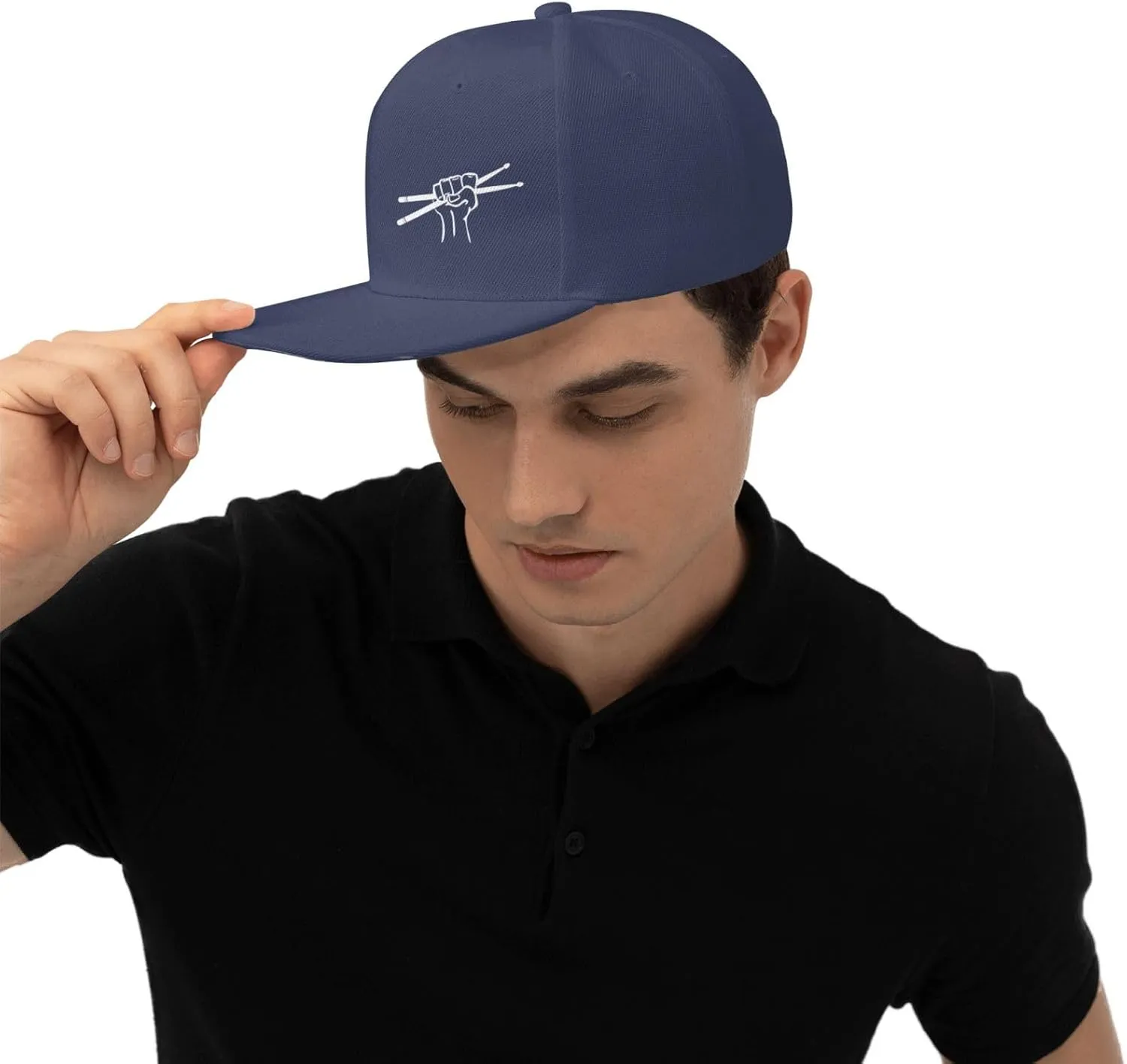Drummer Drumsticks Snapback Hat Hip Hop Baseball Cap Adjustable Flat Bill Hat for Men