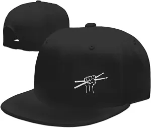 Drummer Drumsticks Snapback Hat Hip Hop Baseball Cap Adjustable Flat Bill Hat for Men