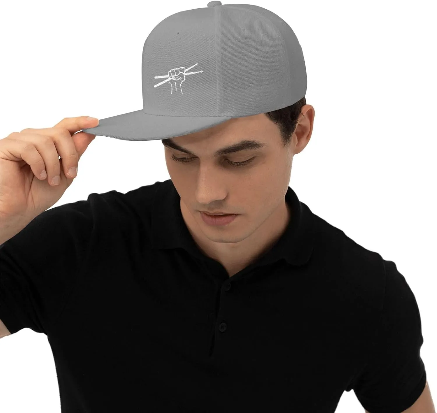 Drummer Drumsticks Snapback Hat Hip Hop Baseball Cap Adjustable Flat Bill Hat for Men