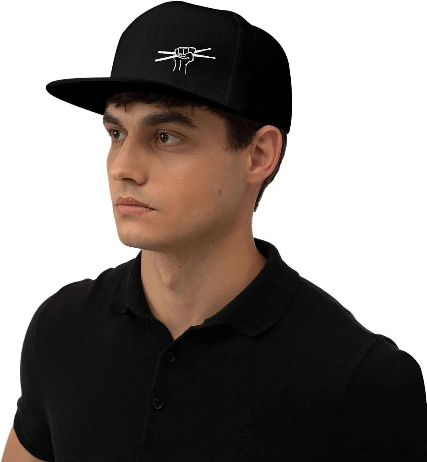Drummer Drumsticks Snapback Hat Hip Hop Baseball Cap Adjustable Flat Bill Hat for Men