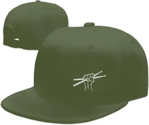 Drummer Drumsticks Snapback Hat Hip Hop Baseball Cap Adjustable Flat Bill Hat for Men