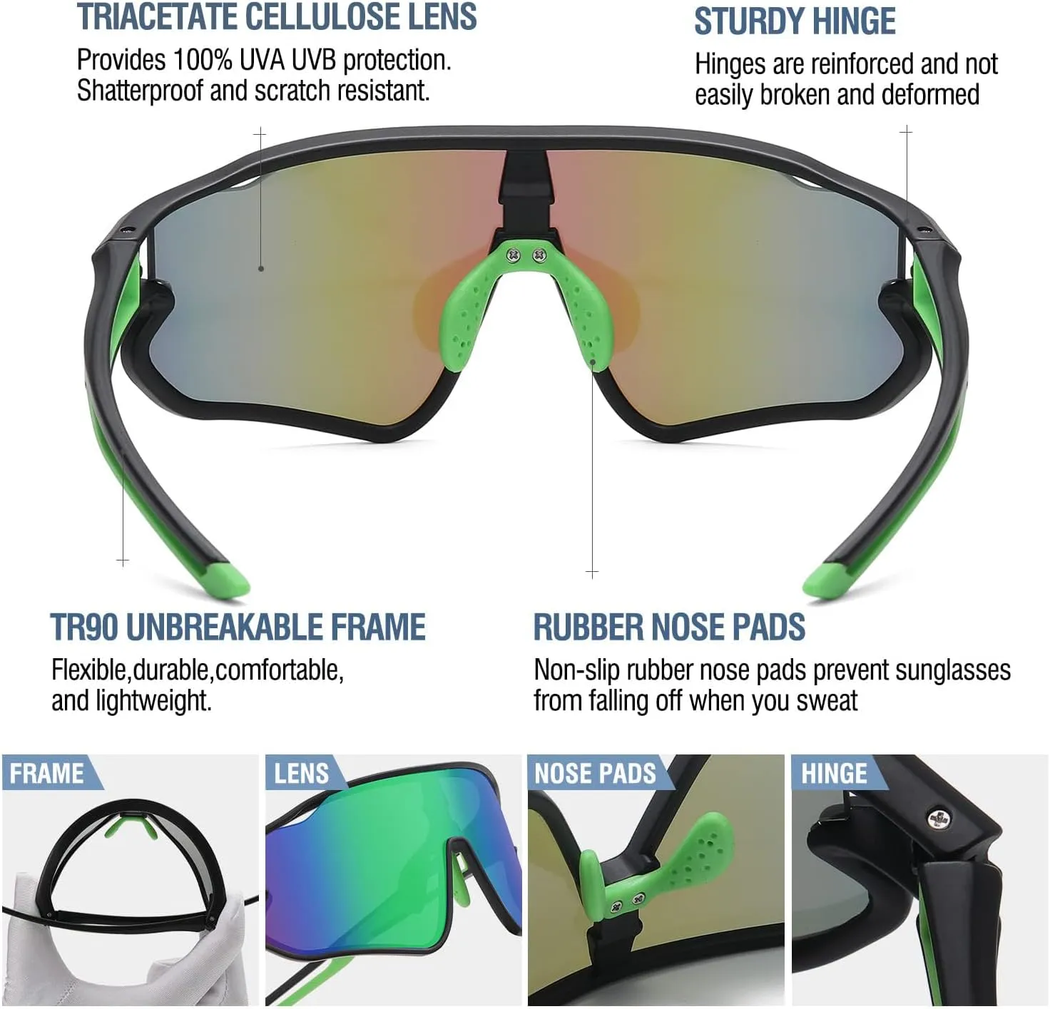 DUCO Kids Sunglasses Youth Baseball Sun Glasses Lightweight TR90 Frame UV400 Sports Cycling Shades for Boys Girls DK268