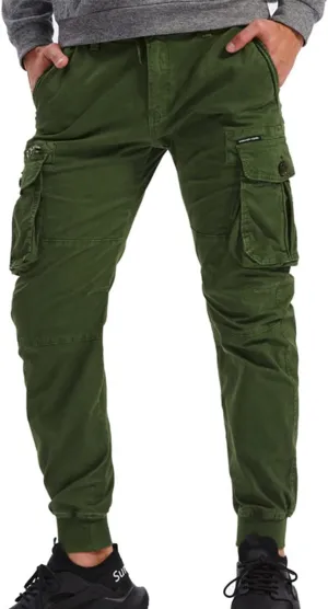 ebossy Men's Multi-Pocket Military Combat Ripstop Jogger Cargo Pants with Rib Cuff