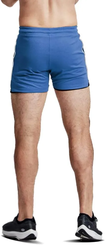EVERWORTH Men's 2 in 1 Workout Shorts 5" Quick Dry Gym Shorts Bodybuilding Short Shorts Compression Shorts with Zipper Pocket