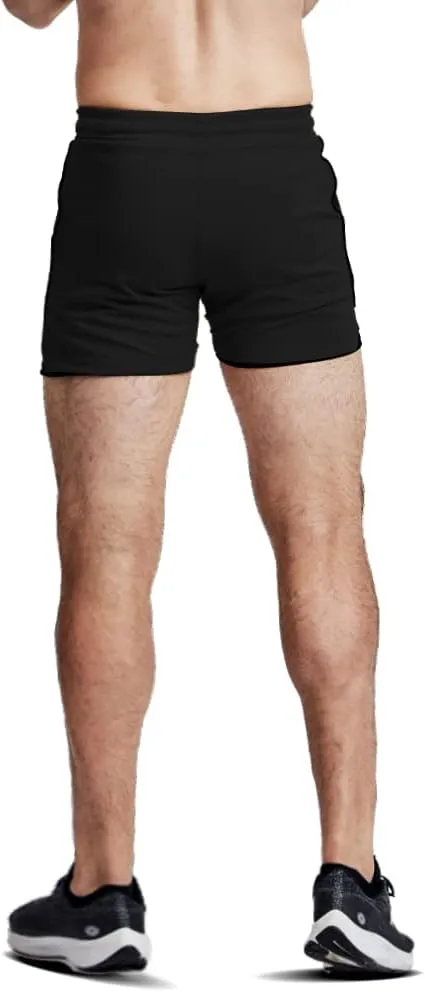 EVERWORTH Men's 2 in 1 Workout Shorts 5" Quick Dry Gym Shorts Bodybuilding Short Shorts Compression Shorts with Zipper Pocket