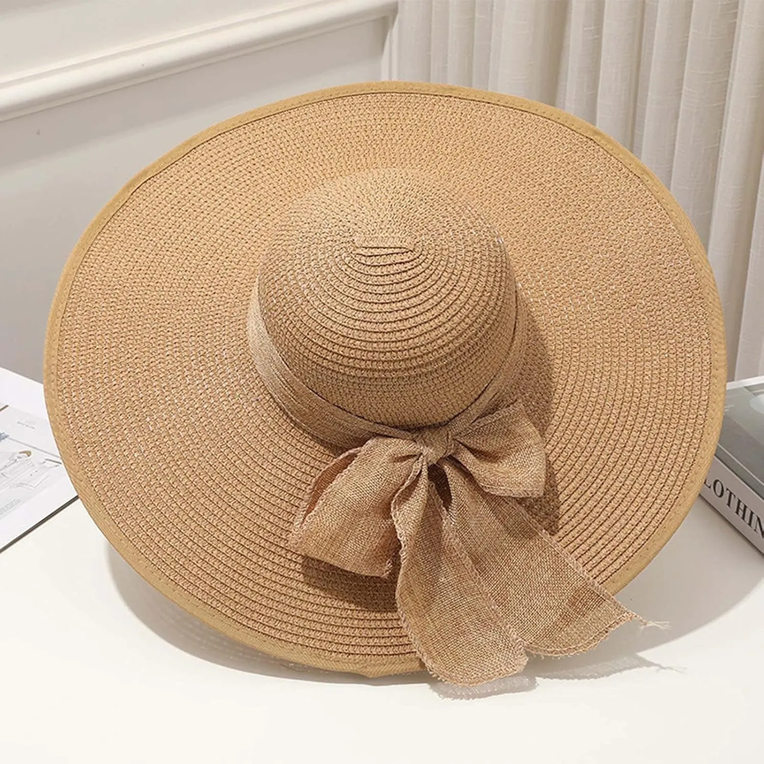 Fascinator Hats for Women Tea Party Ladies Wide Flat Brim Bucket Sun Hat Fashion Big Sunhat Derby Easter Outfit