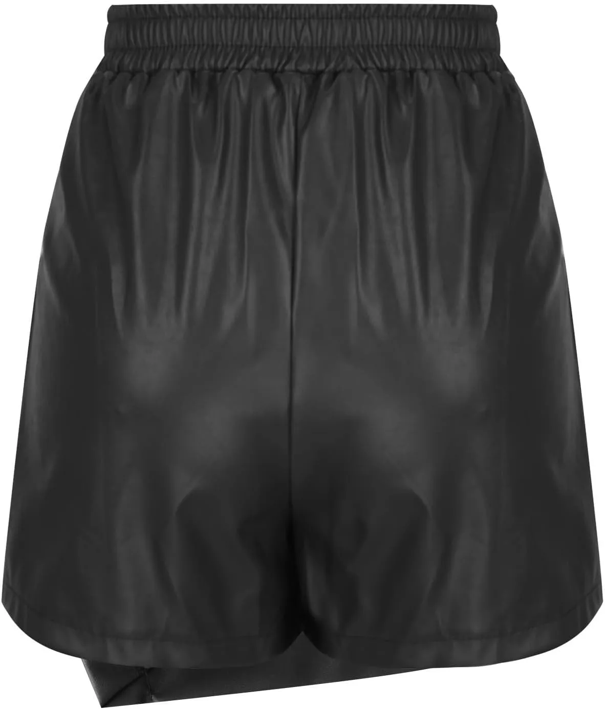 Fashion Faux Leather Mini Skirt for Women, High Waisted Wrap Bodycon Irregular Skirts Business Elegant Work Office Clothes