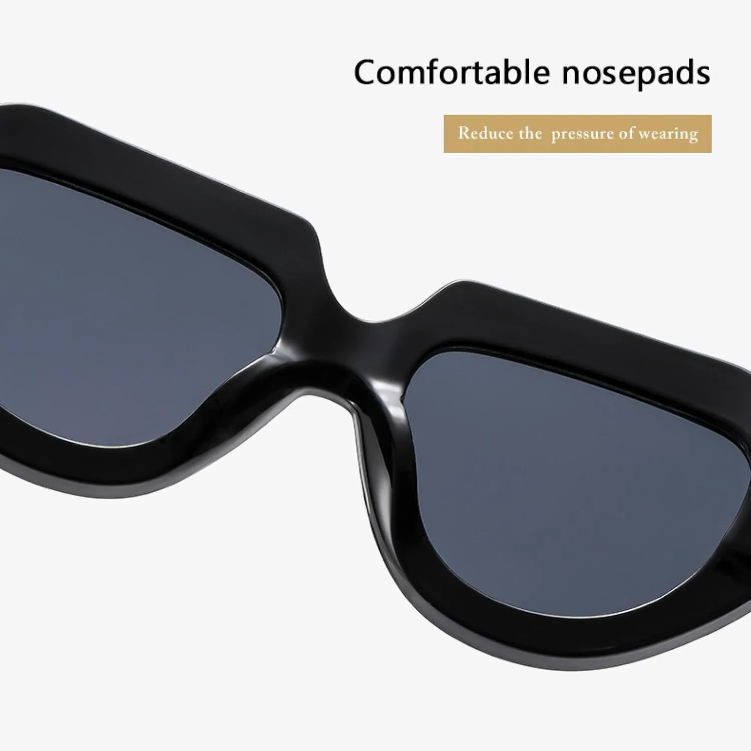 Fashion Trend Retro Cut Edge Oval Wide Mirror Leg Sun Glasses Polygonal Personalized Large Frame