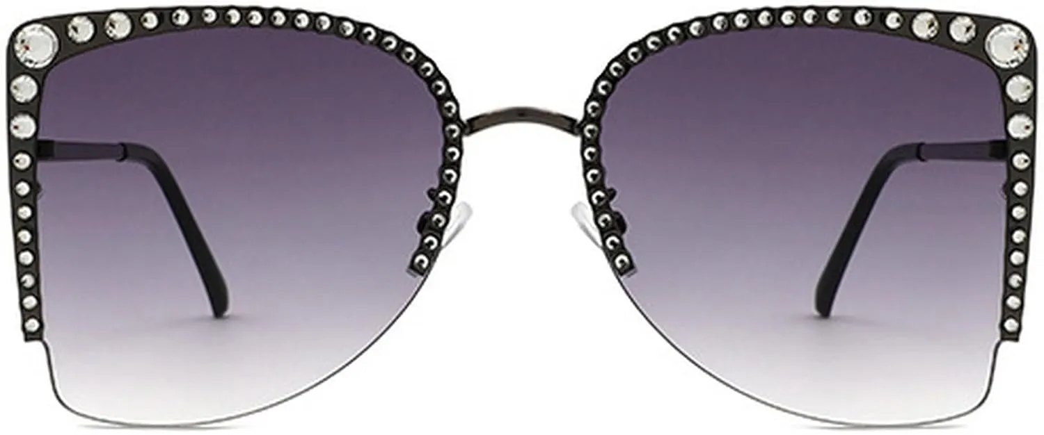 Fashion Vintage Diamond Cat Eye Sunglasses Women Crystal Rhinestone Sun Glasses Trend Luxury Ladies Metal Shades