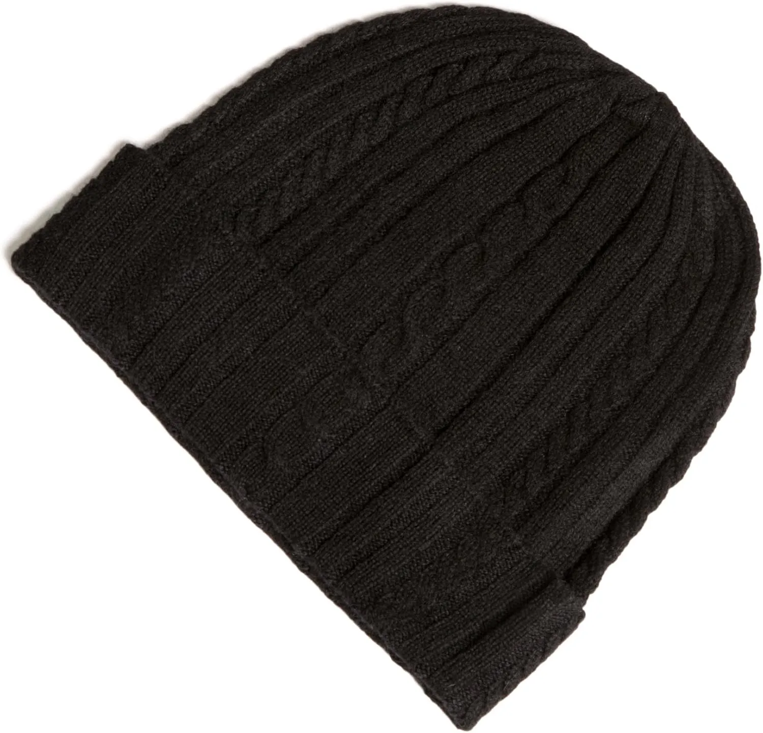Fishers Finery Women's 100% Pure Cashmere Cable Knit Hat; Super Soft; Cuffed