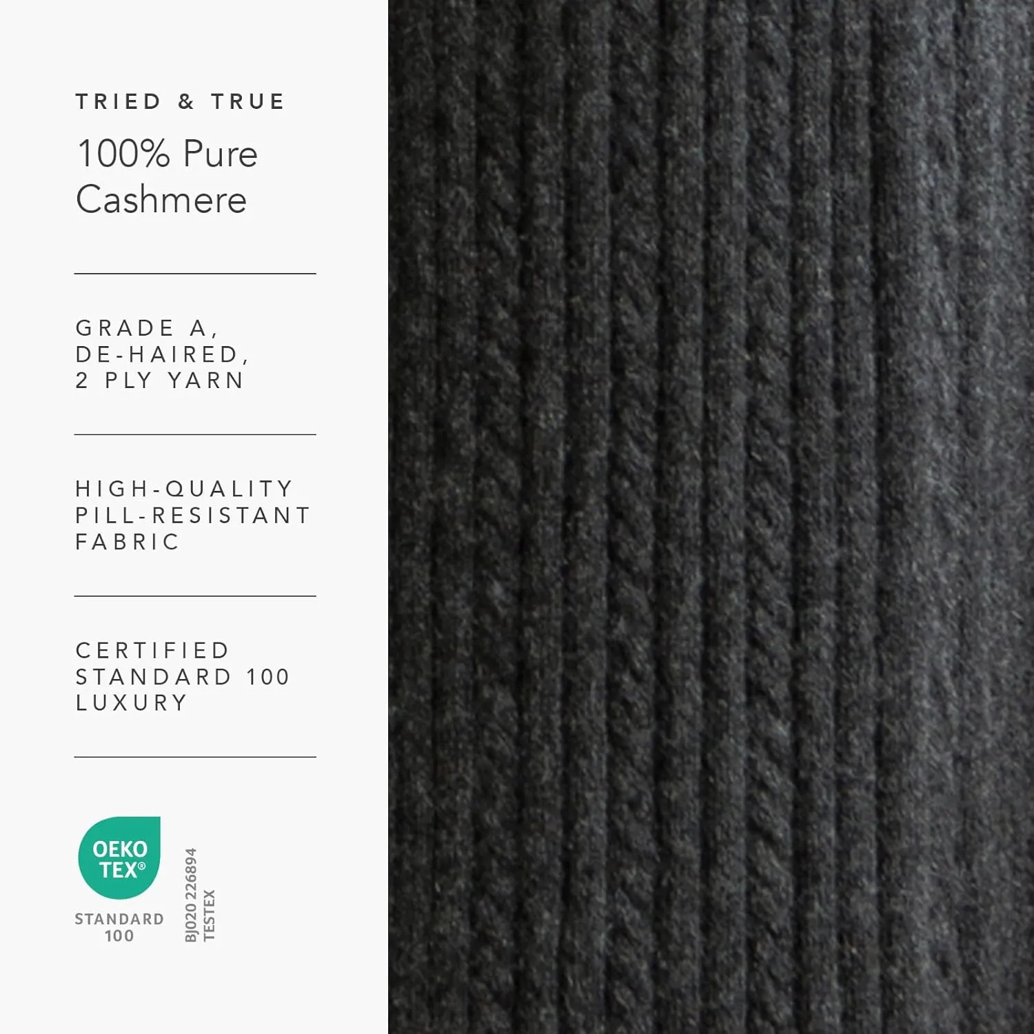 Fishers Finery Women's 100% Pure Cashmere Cable Knit Hat; Super Soft; Cuffed