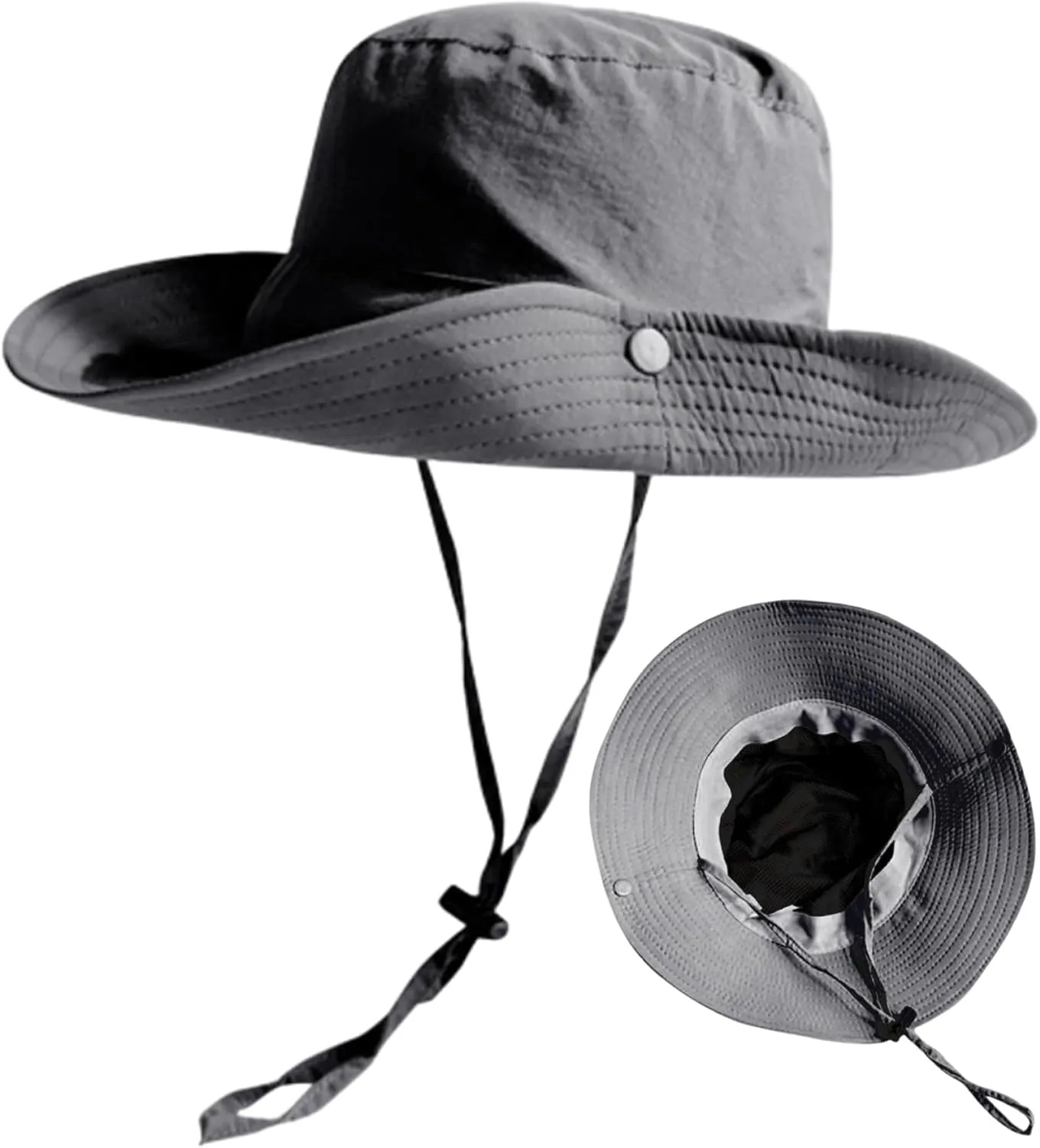 Fishing Hat Mens Wide Brim Sun Hat Outdoor UPF 50  Waterproof Boonie Hat for Summer Fishing Hiking, Summer Hats