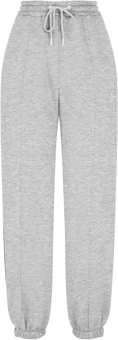 Fleece Joggers for Women Ankle Athletic Pants with Pockets Loose Sweatpants High Waisted Sweat Pull on Jogger Pants