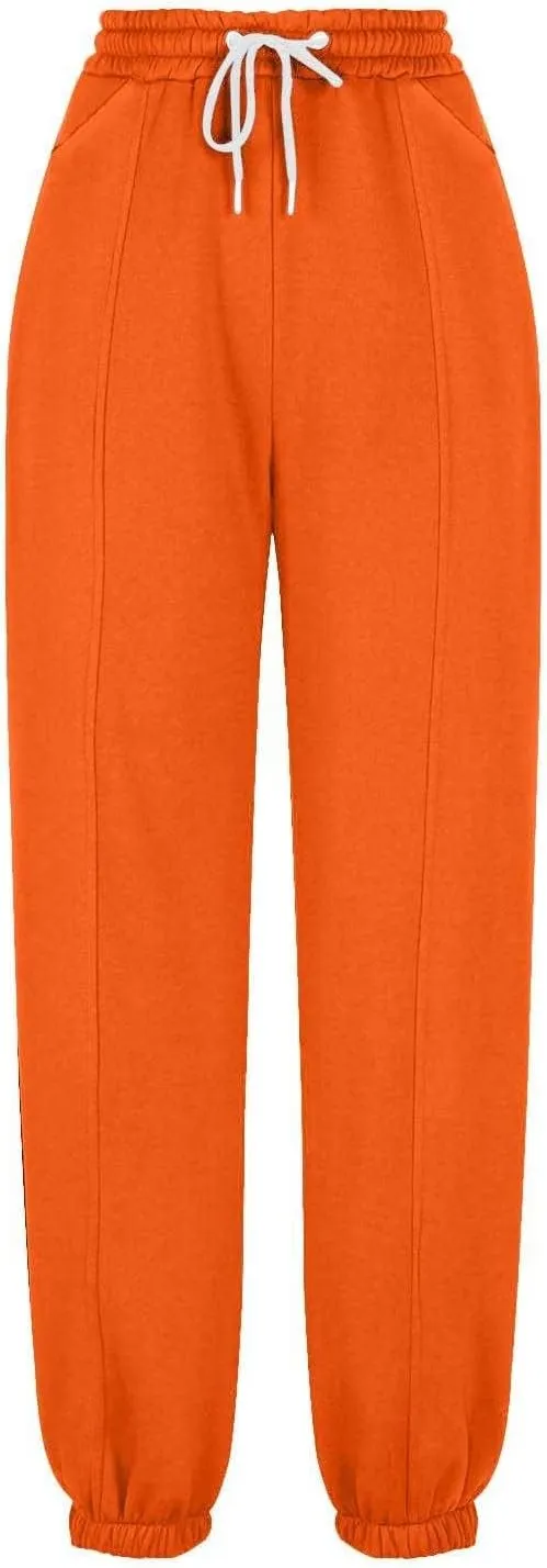 Fleece Lined Sweatpants Women Joggers with Pockets Loose High Waisted Sweat Pants Athletic Workout Track Pants