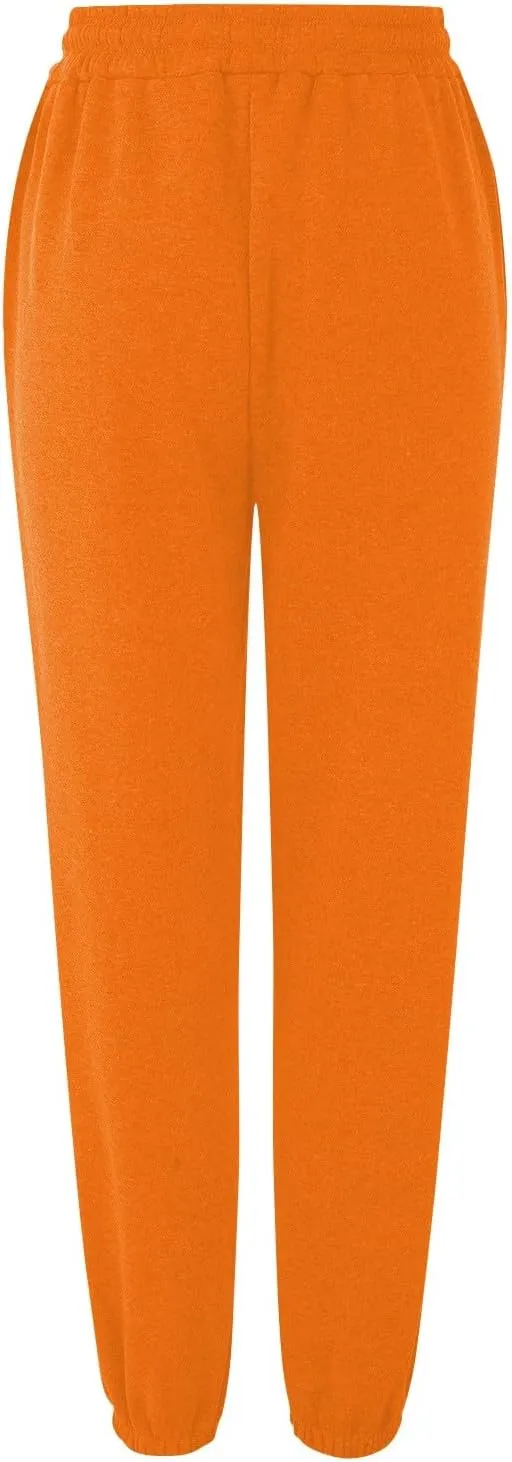 Fleece Sweatpants Women Pants Waist Stretch Loose Christmas Dwarf Print Casual Pants Side Pocket Fleece Lined