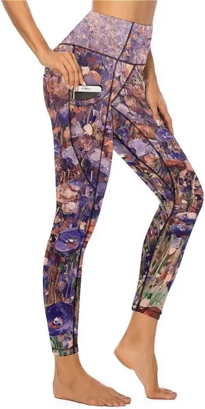 Flower High Waist Yoga Pants for Tall Women Activewear Leggings High Compression Everyday Women