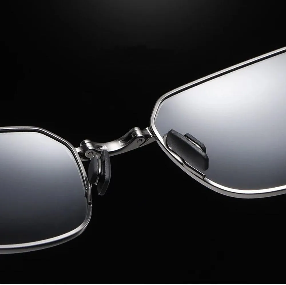 Folding Sunglasses for Men/Women Fashion Rectangular Metal Frame Uv400
