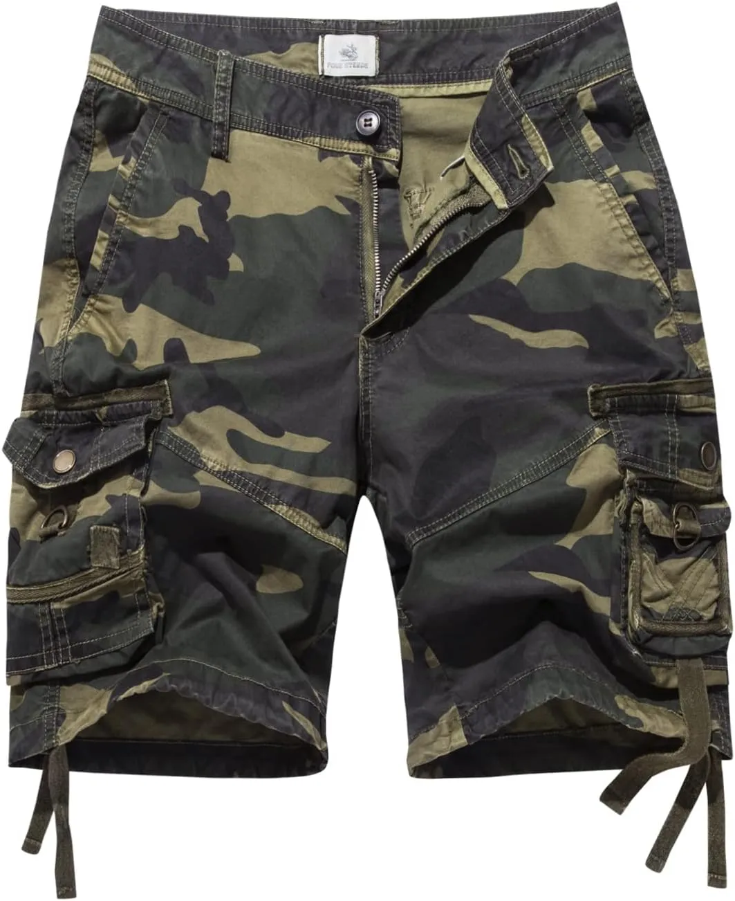 FOURSTEEDS Women's Cotton Relaxed Fit Casual Multi-Pocket Bermuda Cargo Shorts