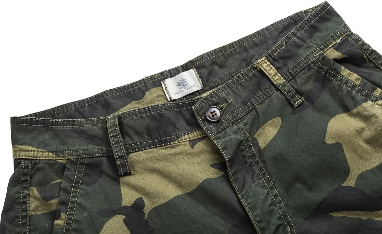 FOURSTEEDS Women's Cotton Relaxed Fit Casual Multi-Pocket Bermuda Cargo Shorts