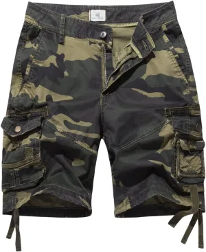 FOURSTEEDS Women's Cotton Relaxed Fit Casual Multi-Pocket Bermuda Cargo Shorts