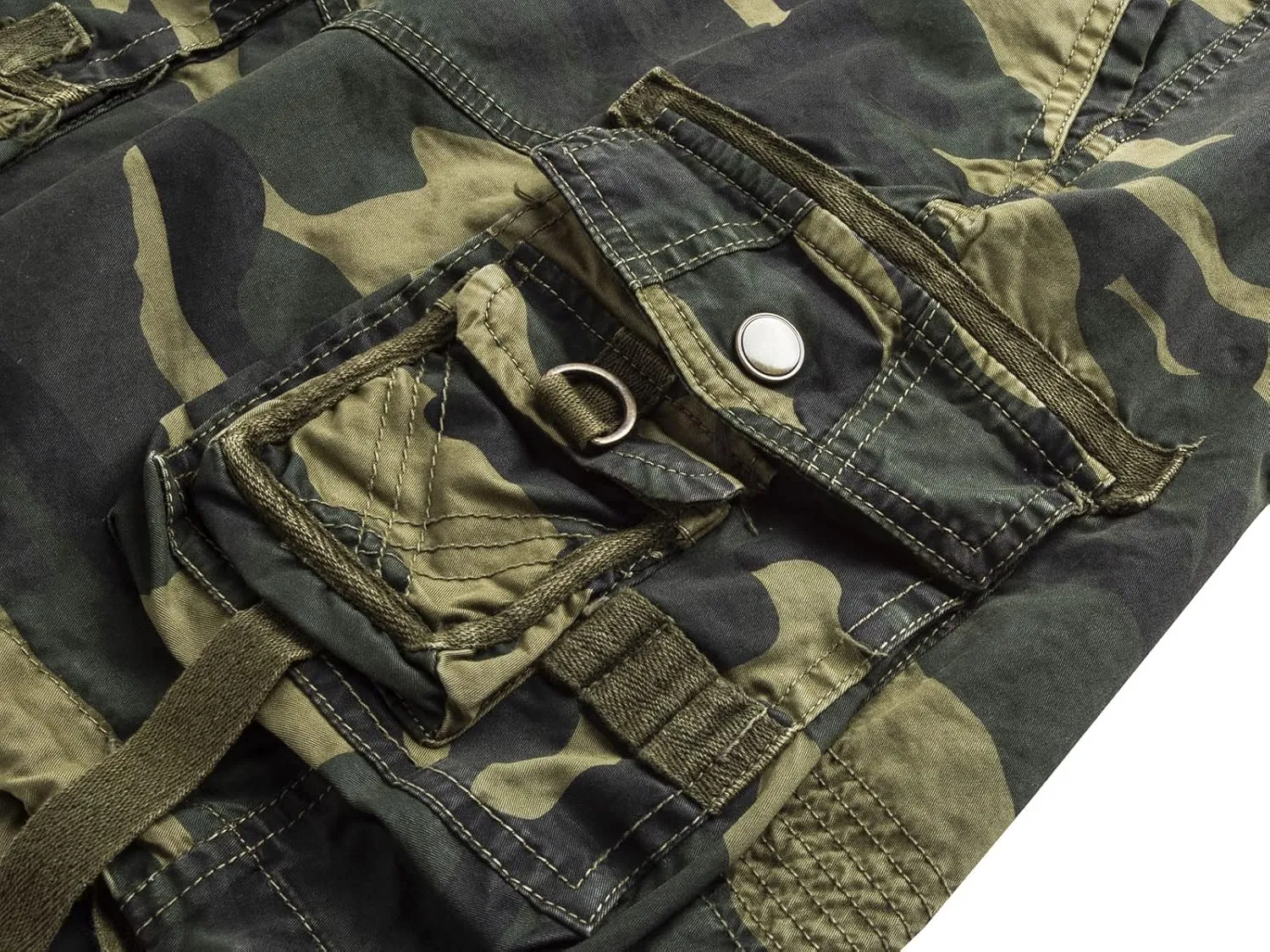 FOURSTEEDS Women's Cotton Relaxed Fit Casual Multi-Pocket Bermuda Cargo Shorts