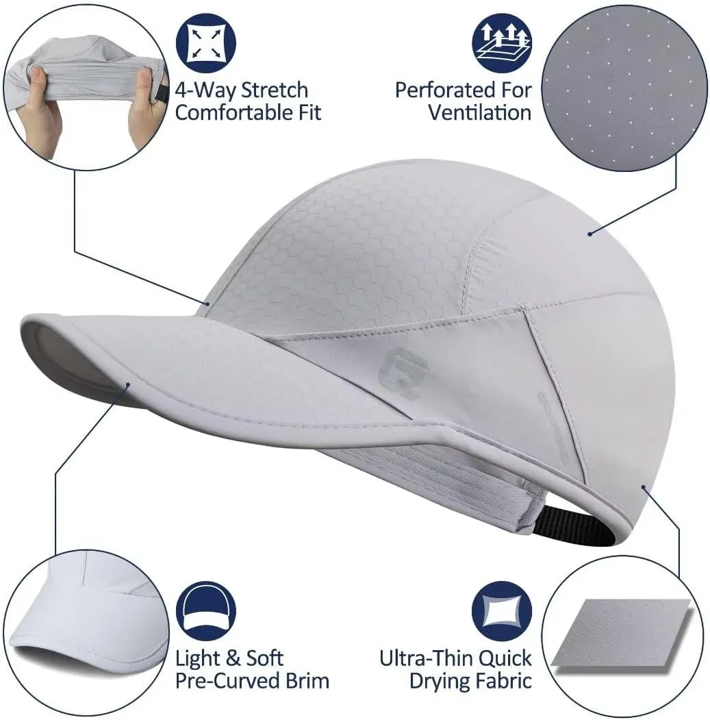 GADIEMKENSD Stretch Running Hat with Soft Brim, Quick Dry, Unstructured, Unisex-Adult
