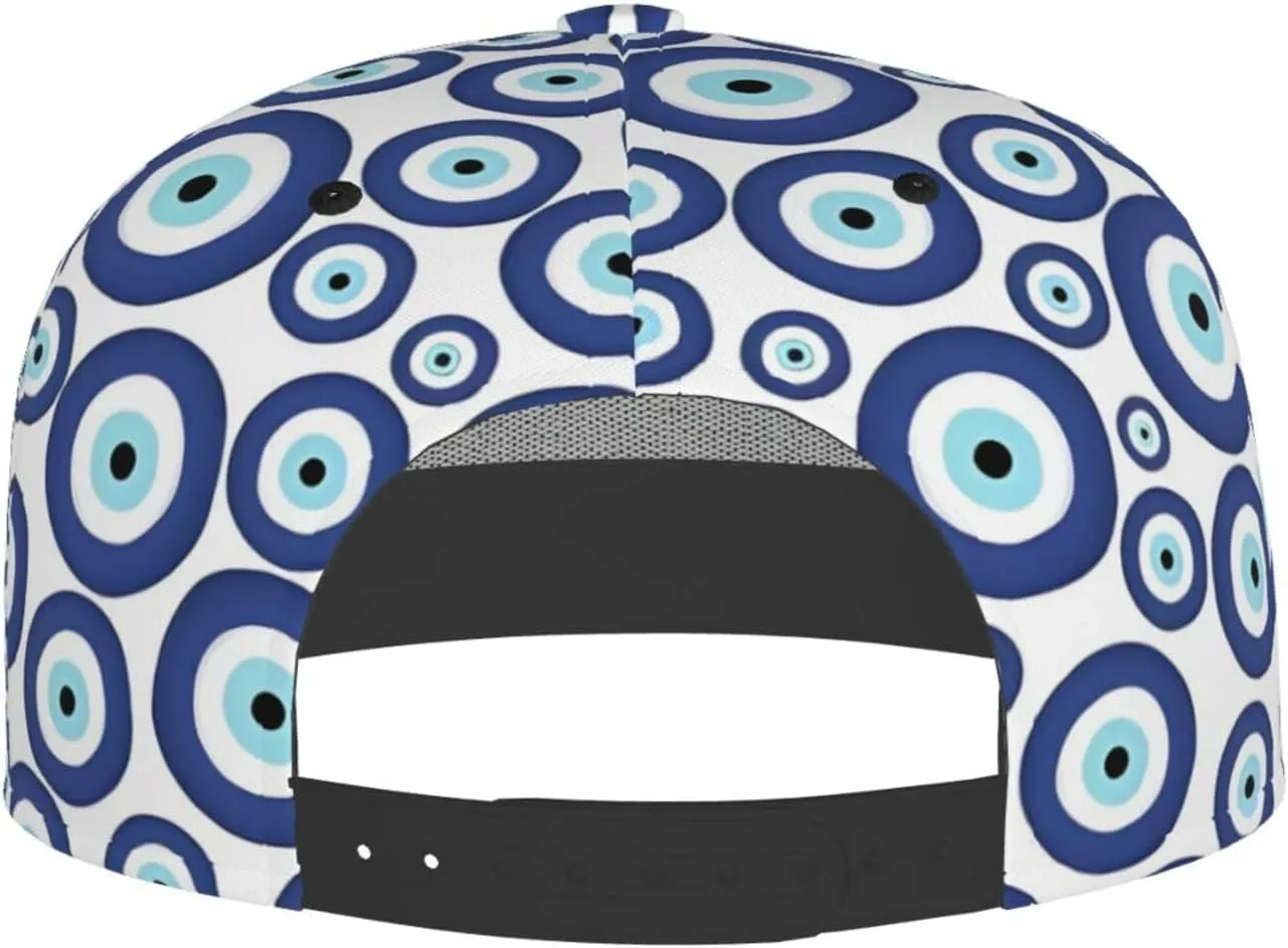 Greece Map Printed Baseball Cap, Flat Brim Hats for Men Women, Funny Adjustable Snapback Hats