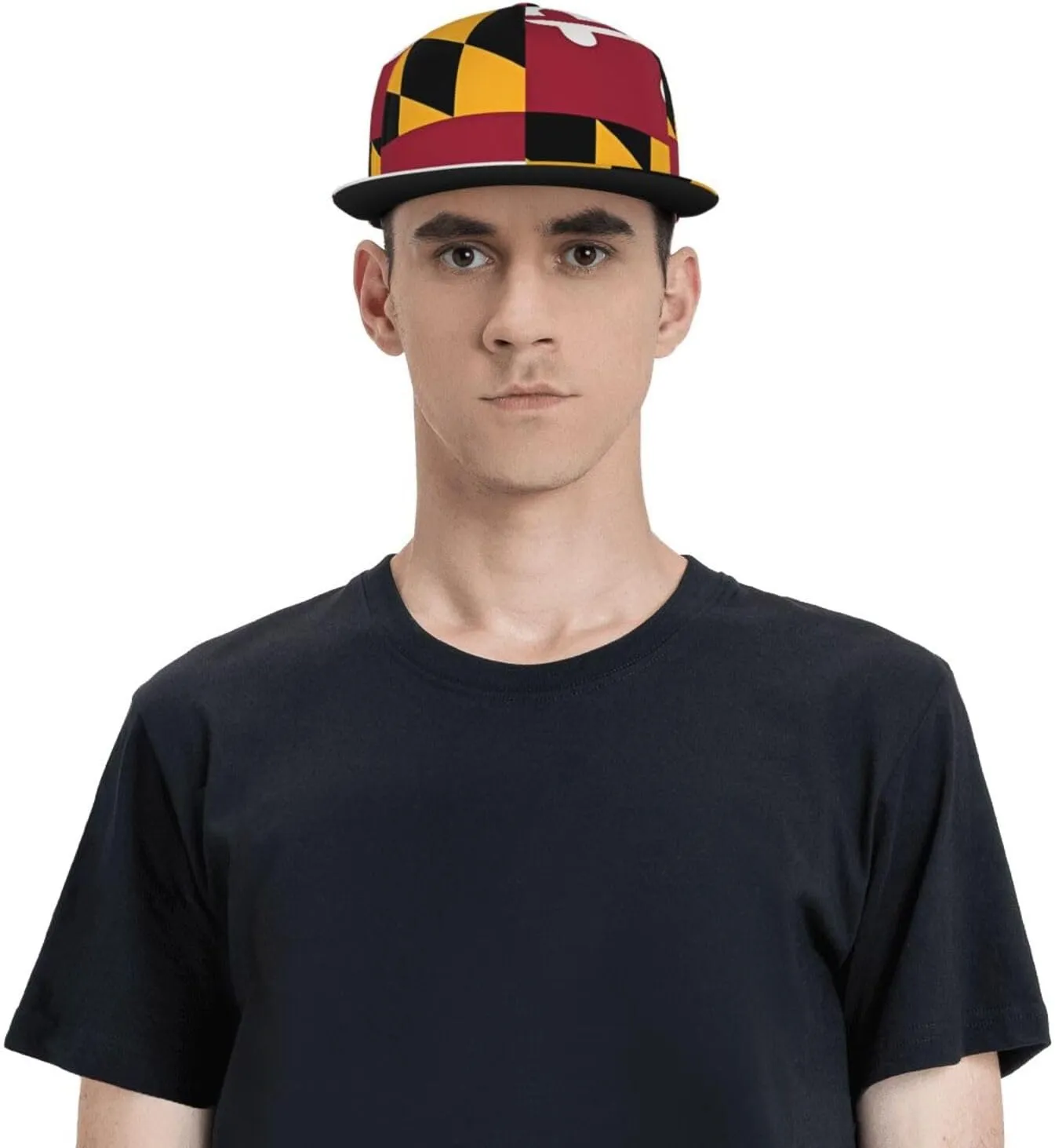 Greece Map Printed Baseball Cap, Flat Brim Hats for Men Women, Funny Adjustable Snapback Hats