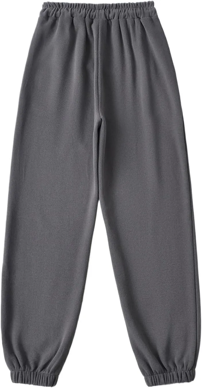Gumipy Jogger Sweatpants Women Trendy Bow Printed Jogger Pants with Pockets Drawstring High Waisted Straight Leg Sweat Pants