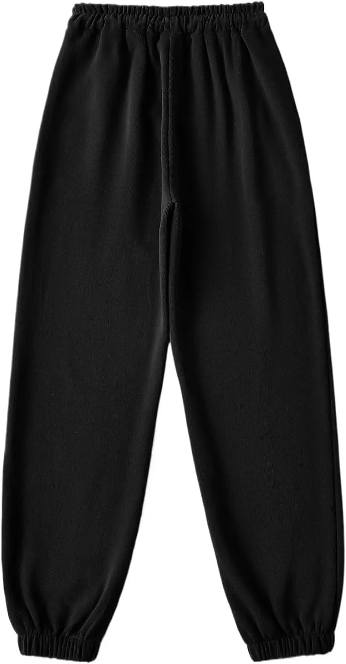 Gumipy Jogger Sweatpants Women Trendy Bow Printed Jogger Pants with Pockets Drawstring High Waisted Straight Leg Sweat Pants