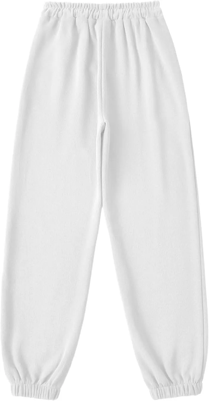 Gumipy Jogger Sweatpants Women Trendy Bow Printed Jogger Pants with Pockets Drawstring High Waisted Straight Leg Sweat Pants