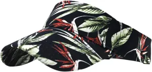 Hawaii Flower Printed Sun Visor Hats for Women Men Wide Brim Adjustable Sun Baseball Tennis Cap