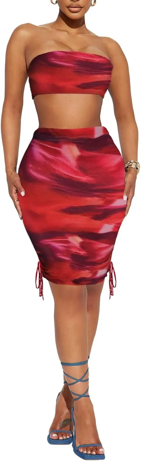 HESUUIO Women's Sexy Mesh Mini Skirt Side Drawstring Ruched Bodycon Summer Short Skirts