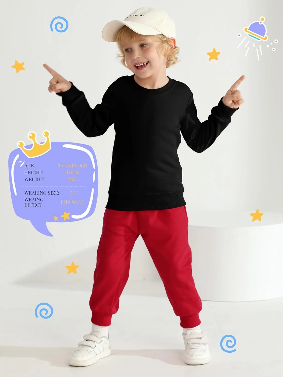 HXP 4 Pack Toddler Boys Sweatpants Cotton Toddler Sweatpants Boys Kids Joggers Pants with Pocket Drawstring