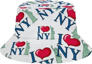 I Love New York City Novelty Bucket Hat Lightweight Packable Hat Sun Cap for Outdoor Summer Beach Fishing